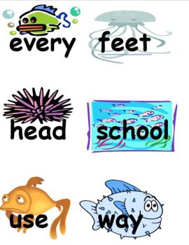 Preview of Word Wall for First Grade Under the Sea Theme