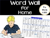 Word Wall for Home (Fry Words 1-200)| Distance Learning