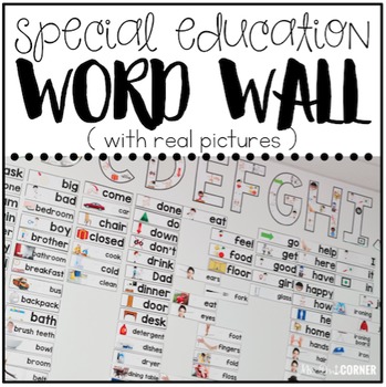 Preview of Special Education Word Wall (with REAL pictures!) | Functional Word Wall
