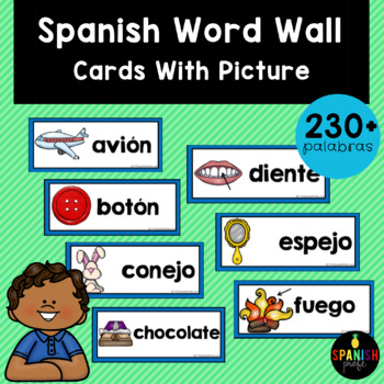 Preview of Word Wall in Spanish with Pictures (pared de palabras)