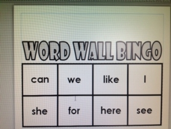 Preview of Word Wall/Dolch Words Bingo cards