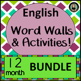 Word Walls & Activities, English version {BUNDLE!} All 12 