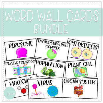 Preview of Biology Word Walls Cards Bundle