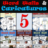 Word Walls & Caricatures Bundle - 13 Colonies - American R