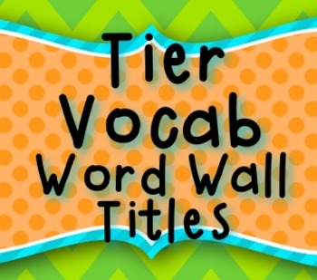 Preview of Word Walls: Colorful Tier One, Two, Three Vocabulary Titles / Headers