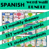 Spanish Word Wall Cards for all 12 months seasonal vocabulary