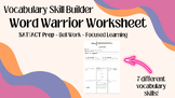 Word Warrior Vocab Worksheet - SAT/ACT Prep, Bell Work, Vo