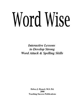 Preview of Word Wise:  Develop Word Attack , Decoding, and Spelling Skills Book