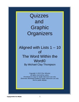Preview of Word Within the Word Graphic Organizers and Quizzes, Lists 1-10