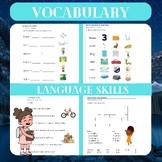 Word Wizards: Grade 1 Vocabulary and Language Skills Worksheets