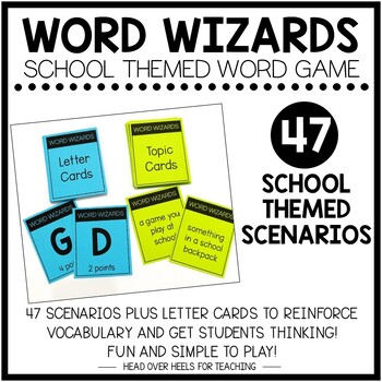Preview of Word Wizards Vocabulary Building Card Game | School Theme