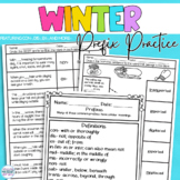 Word Word Winter Activities Prefix Practice