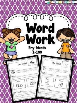 Preview of Word Work -Fry words 1-100