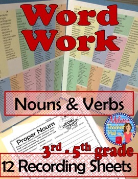 Preview of Word Work, Nouns and Verbs