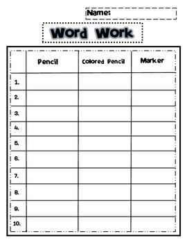 Word Work 3x each by Retha Schwanke | Teachers Pay Teachers