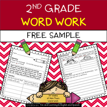 Preview of 2nd Grade Word Work Activities (weekly) w/ Digital Option-FREE Distance Learning