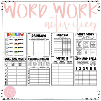 Preview of Small Group Word Work Activities for First Grade