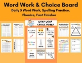 Word Work Activities & Choice Board BUNDLE