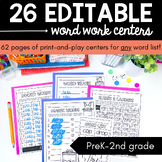 Word Work Activities - EDITABLE