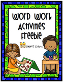 Word Work Activities FREEBIE