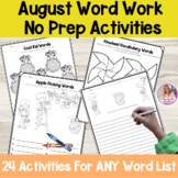 Word Work Activities For ANY Word List - August And Back T