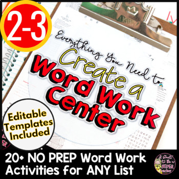 Preview of Word Work Activities | Literacy Centers 2nd Grade | ELA Centers 3rd Grade