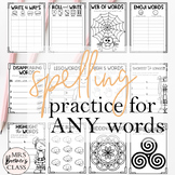 Word Work Activities | Spelling Practice for ANY Words THE BUNDLE