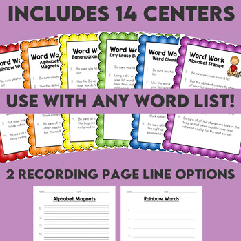 Word Study Stations Directions, Labels, and Recording Sheets for Any Word  List