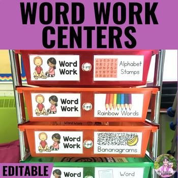 Preview of Word Work - Hands-On Word Work Center Activities for Any Word List with Labels