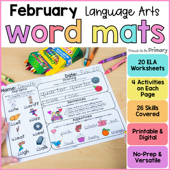Preview of February Worksheets Activity Packet - Early Finisher No-Prep Valentine Word Work