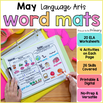 Preview of May Spring Morning Word Work Worksheets & Literacy Center Activities