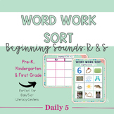 Word Work Activity Sort | Beginning Sounds R & S | Literac
