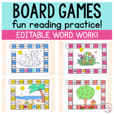 Word Work Board Games Editable and Seasonal - Fall, Winter