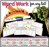 Word Work Booklet for Any List