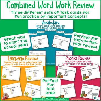 Preview of Building Word Skills  | Task Cards | Phonics, Language, and Vocabulary