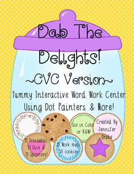 Preview of Word Work Center ~Dab The Delights!~ Interactive Center Using Dot Painters+!