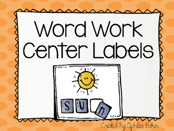 Preview of Word Work Center Labels