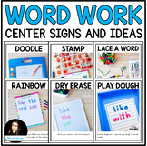 FREE Word Work Center Signs and Word List Ideas