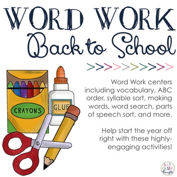 Preview of Word Work Centers: Back to School