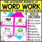 Word Work Centers, Phonics Activities, Puzzles, & Word Sor