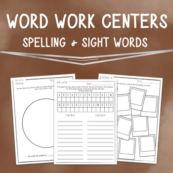 Preview of Word Work Centers / Spelling or Sight Words / Reading Daily 5