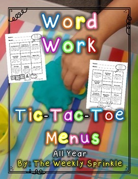 Preview of Word Work Centers Tic-Tac-Toe Board All Year