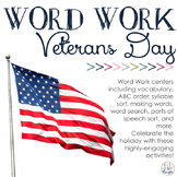 Word Work Centers: Veterans Day