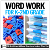 Word Work Centers & Visual Directions