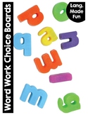 Word Work Choice Boards & Reproducibles 