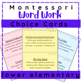 Word Work Choice Cards