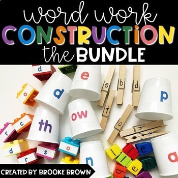 Preview of Word Work Construction BUNDLE - Hands-on Literacy Centers