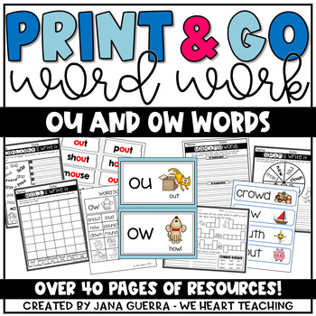 Preview of Word Work: Diphthongs ou and ow