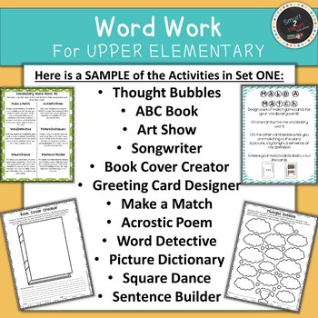 Word Work FREEBIE Vocabulary Centers for Upper Elementary | TpT