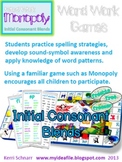 Word Work Games: Initial Consonant Blends - Monopoly